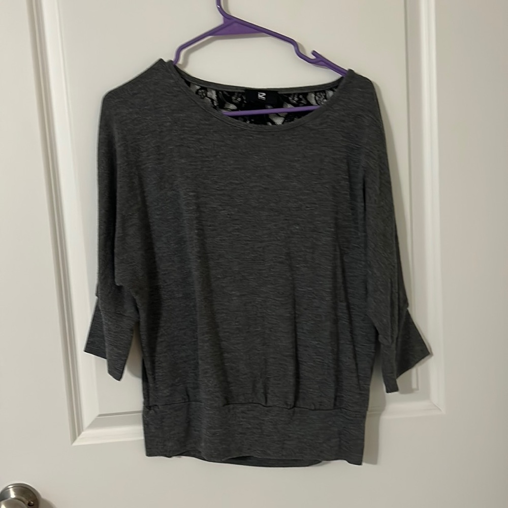 Grey long sleeve open back